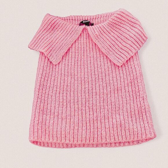 Ego Hot Pink Strapless Chunky Knit Top – Y2K Indie Cottagecore Small - Picture 1 of 5